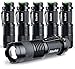 ilauke LED Flashlight Mini Cree Q5 Handheld Tactical Flashlight Torch 7W 300LM 3 Modes Adjustable Focus Zoomable Lights(6 Pack)