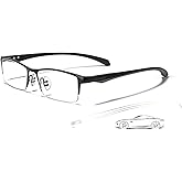 ZanyLen Blue Light Glasses for Men Semi Rimless Rectangular Computer Glasses Blue Blocker Anti Glare UV400 Protection Gaming Eyeglasses (Comfortable Black Metal Eyeglasses)