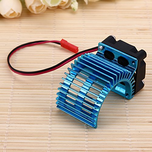 Chinatera RC Car 1:10 Accessories Motor Heat Sink Radiator With Cooling Fan for 1/10 HSP RC Car 540/550/3650/3660/3674 (For 540/550/3650/3660/3674, Blue)