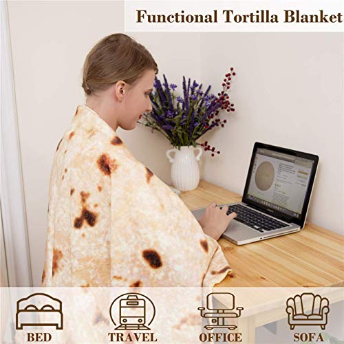 mermaker Burritos Blanket for Adult and Kids, Novelty Tortilla Throw Blanket Adult 71 inches