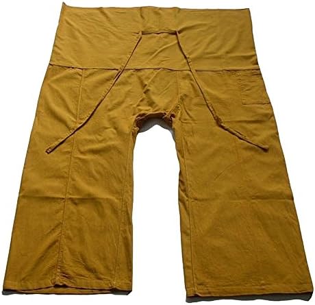 Beautiful One Tone Solid Khaki Lululemon Pants Yoga Pants Thai Fisherman Trousers Free Size Heavy Cotton Drill