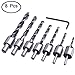 AFUNTA 8 Pcs Woodworking Countersink Drill Bits Set, 8 Pcs of Woodworking Chamfer, 3-10mm Three-Pointed High-Speed Steel Drill, with an L-Shape Wrench