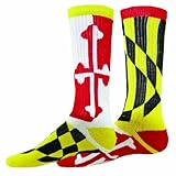 Red Lion Flag Crew Stripe High Knee Sport Sock's ( Multi Colored - Large- Size )