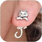 Cat Earrings for Women Trendy Stuff Cat Book Earrings Funny Cartoon Animal Earrings Cute Earrings Cat Stuff for Cat Lovers