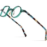 HEPIDEM Acetate Glasses Frame Men,Left Square Right Round Vintage Retro Optical Eyeglasses
