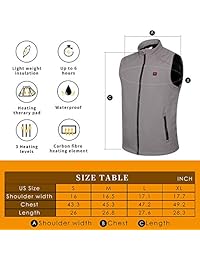 Chaleco calentador eléctrico para hombres con batería de 3,7 V, te mantiene caliente durante más tiempo, temperatura ajustable, portátil y lavable para uso en interiores y exteriores.