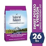 Natural Balance L.I.D. Limited Ingredient Diets Dry Dog Food, Grain Free, Sweet Potato & Venison Formula, 26-Pound