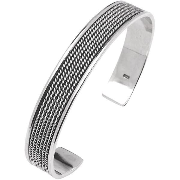 Amazon.com: VN Jewelry Classic Men's Silver bangle Bracelet