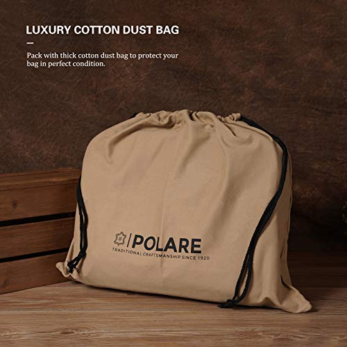 Polare 24" Retro Full Grain Leather Duffel Weekender Travel Overnight Luggage Bag With YKK Metal