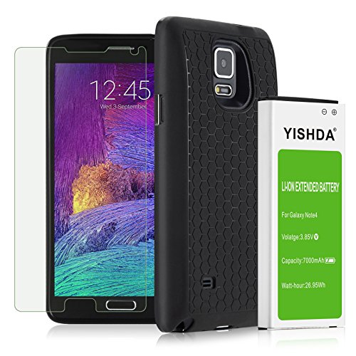 YISHDA Note 4 Extended Battery | 7000mAh Li-Iion Battery for Samsung Galaxy Note 4 N910 N910U N910A 