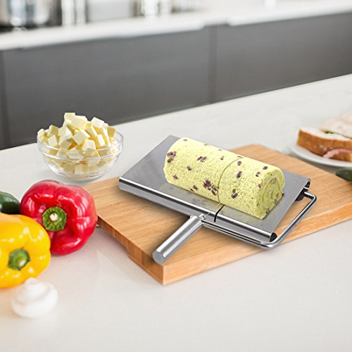 Cheesse slicer- iNeibo Cheese Cutter with Cutting Board and Cutting Wires for Cheese, Butter, Meat,Fruits, Vegetables, Chocolate, Nuts, Gingers, Cake