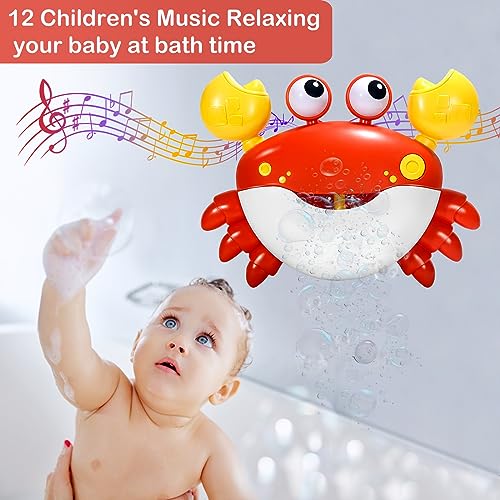 Plnmlls Crab Bubble Machine Bath Toy:Bath Toys for Toddlers 1-3,Blow ...