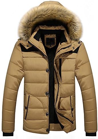 Men Coats, Yaohxu Men's Winter Casual Outwear Fur Hooded Qulited Cotton Down Jacket