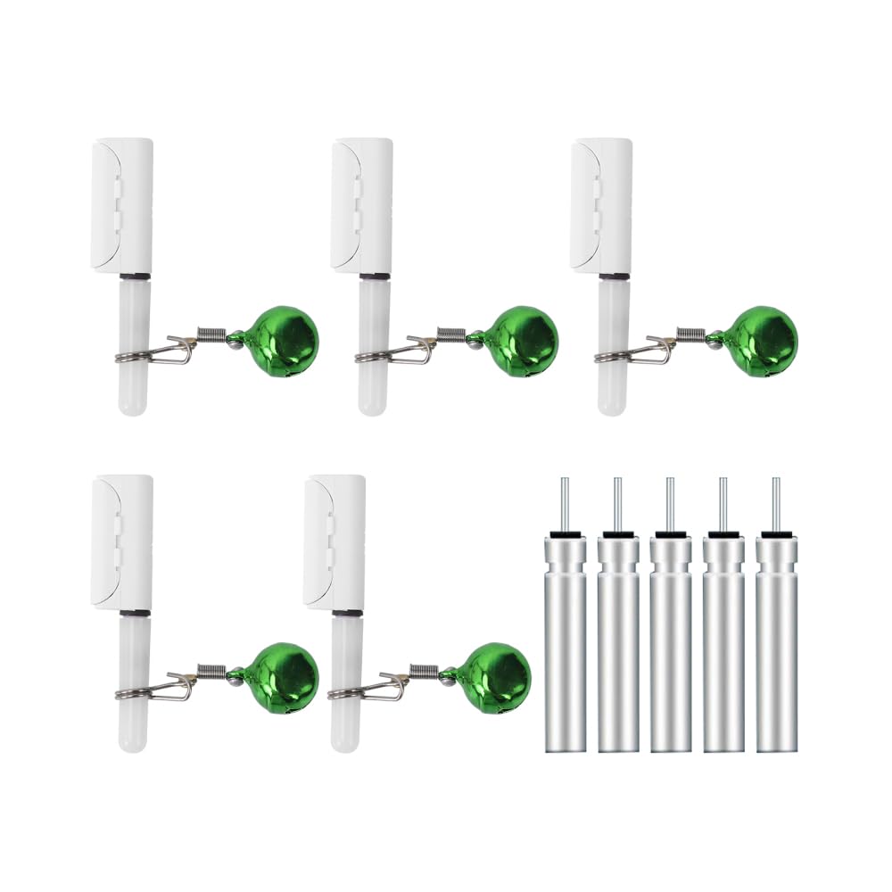 DONGKER 5 PCS Fishing Glow Sticks,Night Fishing Alert Glow Stick LED Fishing Pole Light with Bells for Sea Fishing Rod