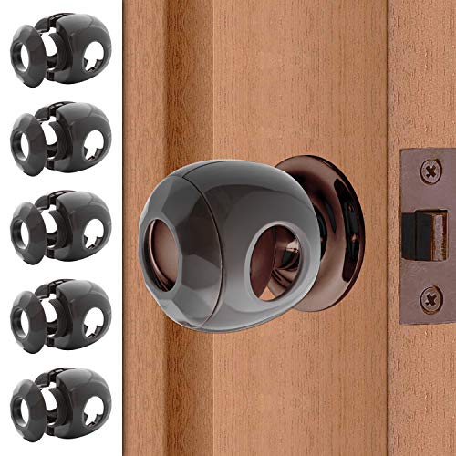 New & Improved - Door knob Baby Safety Cover - 5 Pack - Deter Little Kids from Opening Doors with A Child Proof Door Handle Lock