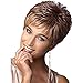 QianBaiHui Short Straight Hair Bob Wigs for White Women - Blonde Heat Resistant Synthetic Hair Women Wigs with Free Wig Cap (mix color 2)