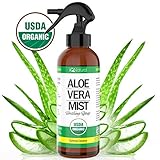 Aloe Vera Spray - USDA Organic Aloe Vera Gel for Sunburn Relief - Certified Spray Aloe for Healthy Skin, Hair & After SunBurn Relief - Made from Aloe Vera Juice Straight from the Plant [8oz Size]