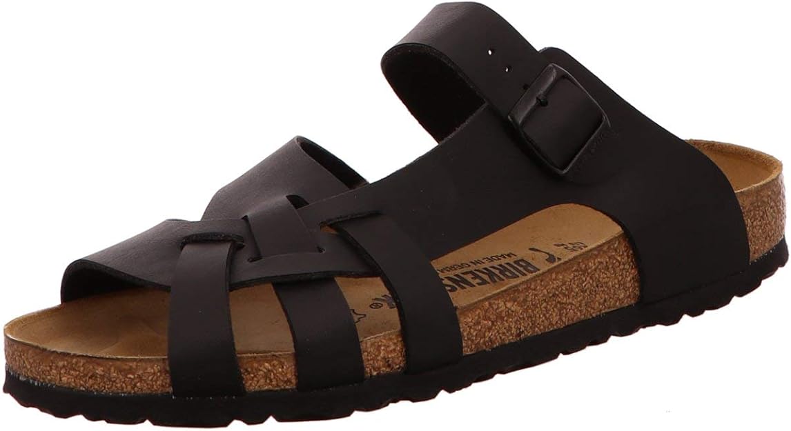 Amazon.com | Birkenstock Women's Pisa Adjustable T-Strap Cork Footbed Sandal- Narrow Black 35 M 