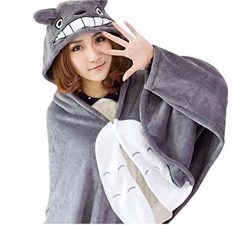 King Ma Women's Anime Costume Cosplay Cape Shawl Coral Fleece Hoodie Cloak