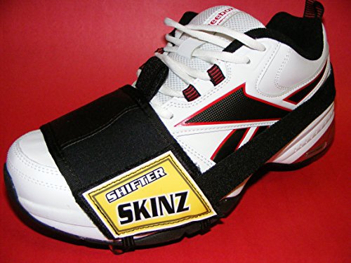 New Yellow Style Shifter Skinz Gear Shift Scuff Mark Shoe Boot Cover Protectors Revamped New Stronger Clear Rubber Bottom Non Slip Sleeve Protector and New One Inch Stronger Heel Strap Along with a New Leather Gripper Shifter Pad on Top Eliminate Motorcycle Gear Shifter Scuff Marks