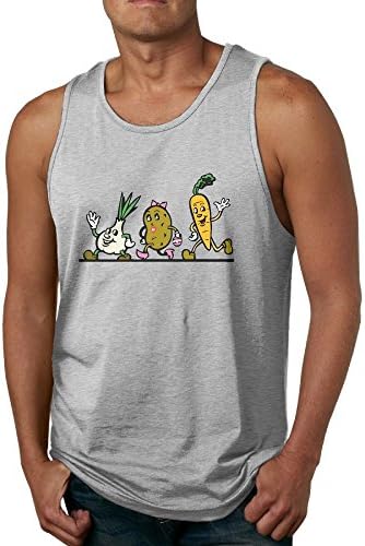 Elop Funny Onion Patato Carrot Loose Fit Relaxed 100% Cotton Men's Tank Top T-shirt 3X Ash