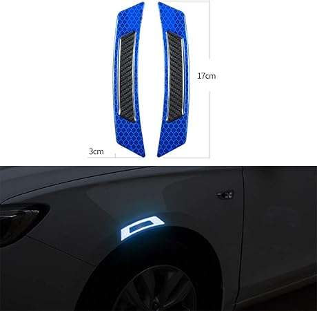 Amazon Achicoo 車ステッカー 車デカール 車 反射 ストリップ ドア 警告 発光ステッカー デカール 炭素繊維 ユニバーサル ホイールアイブロウステッカー ブルー ブラック ステッカー デカール 車 バイク