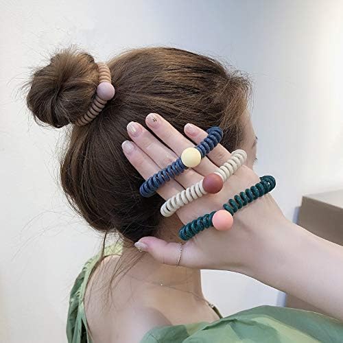 電話コイル 海外輸入 真珠の髪ネクタイの女性のファッションの毛ロープの女の子弾性ヘアバンド