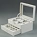 SONGMICS 20 Watch Box Lockable Organizer Display Case with Glass Top White