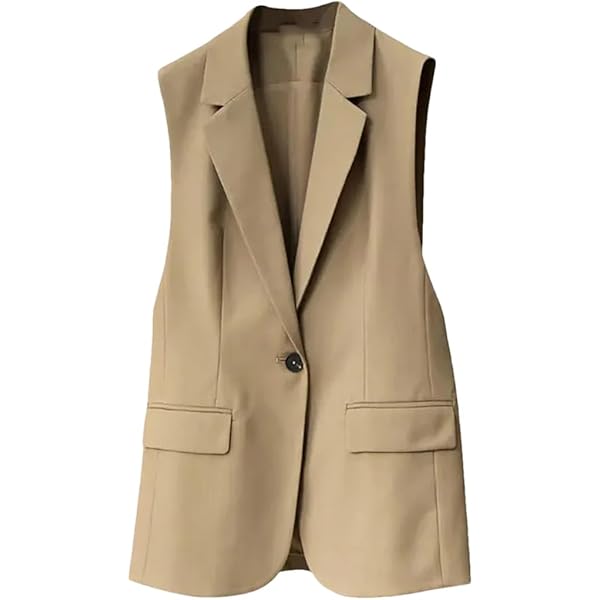 ChenKongHai Women Stylish Sleeveless Vest with Collar