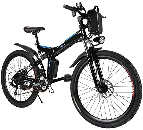Folding Electric Bike With 40 KM Range 25 MPH Speed Mountain Bicycle with Lithium-Ion Battery [UK Stock]