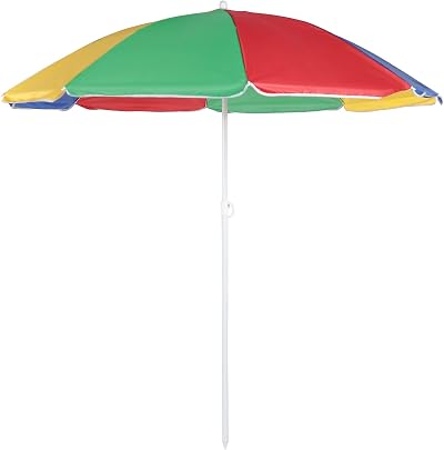 Unibos 5.3ft Garden Parasol Umbrella Tilting Multi Coloured UPF40
