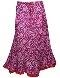 Women's Maxi Skirt Vintage Bandhani Print A-line Halloween Skirts S/M
