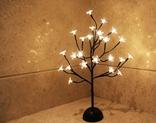 FestalED 13.78 Inch 24 LED Cherry Bonsai Decorative Light,Tabletop Led Light,Battery Powered