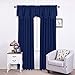 NICETOWN Blackout Tiers Window Valances - 52 by 18 inches Blackout Curtains Pole Pocket Kitchen/Bathroom/Living Room/Boys Bedroom Scalloped Valances, Navy Blue, 1 Pair