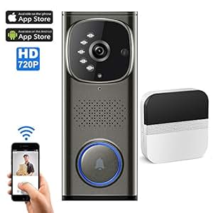 Amazon.com : Wifi Video Doorbell, with 1 plug-in Chime