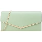 Women’s Evening Handbag Vegan Leather Ladies Envelope Clutch Classic Elegant Purse Bags