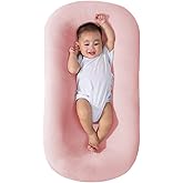 Saanerueen Baby Lounger, Baby Lounger for Newborn, Soft Breathable Washable Infant Lounger for Baby Home and Travel (Pink)