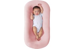 Saanerueen Baby Lounger, Baby Lounger for Newborn, Soft Breathable Washable Infant Lounger for Baby Home and Travel (Pink)