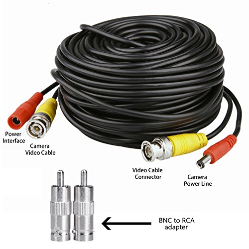 4 Pack HISVISION 100ft BNC Video Power Cable Security