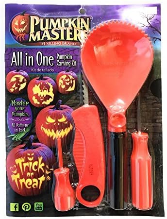 Halloween Pumpkin Carving Set#1 Selling Brand 8 Patterns 4 Carving Tools