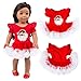 Wensltd Chirstmas Clothes Dress for 18 Inch American Girl Doll Accessory Girl Toy (Red)