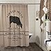 VHC Brands Farmhouse Bath Sawyer Mill Rod Pocket Cotton Button Holes Shower Curtain, 72x72, Charcoal Cow