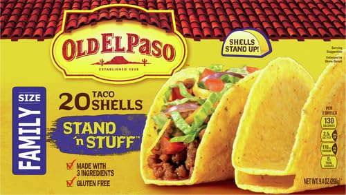 OLD EL PASO STAND ‘N STUFF TACO SHELLS, GLUTEN FREE, FAMILY SIZE, 20 CT, 9.4 OZ
