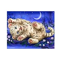 Diamond Painting Kits for Adults, Kids. Office Decoration, Home Room Little White Tiger 15.7x11.8in 1 Pack by SingyaBRA