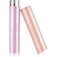 Leplatom Perfume Atomizer 8ml Portable (2pcs), Rotary Fine Mist Sprayer, Mini Empty Spray Bottle, Refillable Travel bottles,P