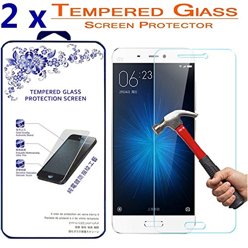 2x For Xiaomi Mi 5 2016 Tempered Glass, Nacodex HD Premium Ballistic Tempered Glass Screen Protector Film 0.3mm 2.5D [2 Pack] (For Xiaomi Mi5 Mi 5 M5)