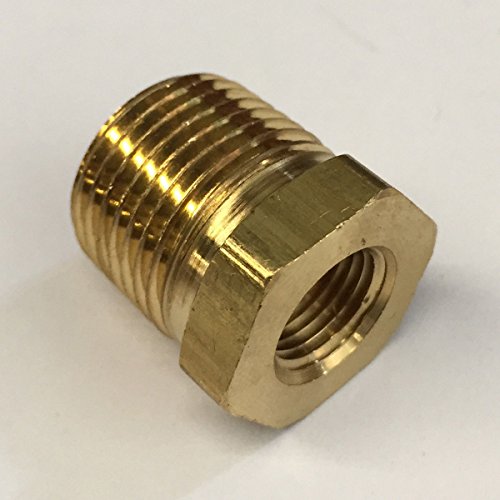 #41, 3/8 Inch Male NPT x 1/8 Female NPT Brass Pipe Reducer Adaptor Bushing