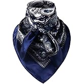 Hymeiluely 35 Inch Wild Rag Cowboy Bandana Scarves for Men, Large Neckerchief Silk Feel Western Neck Scarf for Women