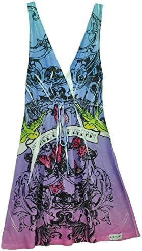 Las Vegas Sin City Womens Pool Beach Cover Up Dress Hard Rock Rainbow Medium