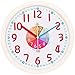 TXL Coloful Kids Wall Clock 12 Inch Silent Non Ticking Battery Operated Time Teaching Wall Clocks Analog Quartz Home Colorful Read Learn Time for Unisex Kid Room/Nursery Playroom/School(Beige)